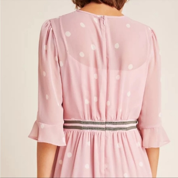 Gal Meets Glam Collection Finley pink & olive green polka dot ruffle dress - Picture 10 of 15